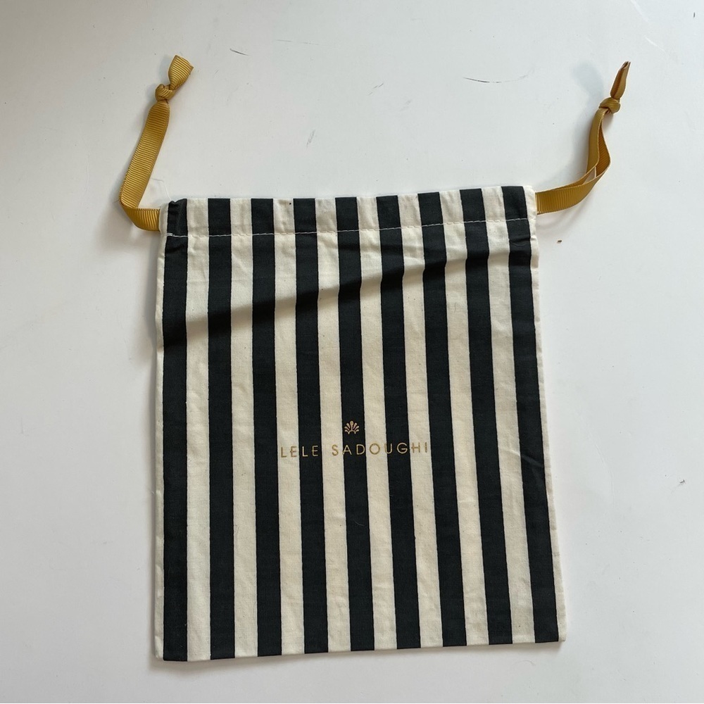 Lele Sadoughi Small Striped Drawstring Dust Bag 8” x 7”